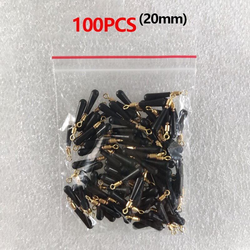 10-100pcs Copper Head Rubber Bobber Drift Fishing Floats Seat Vertical Fishing Float Rotation Buoy Seat Bobber Accesories: 20mm  100PCS