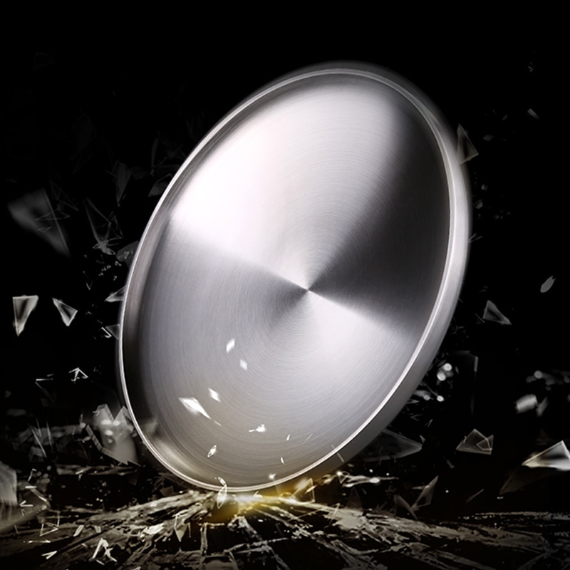 304 Stainless Steel Round Plates Dish Set for Food Plate for Kids,Camping, Lunch and Dinner