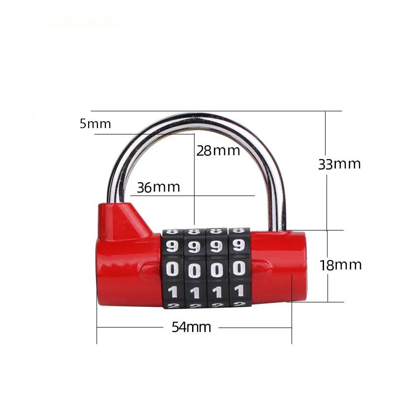 4,5 Digit Number Combination Travel Password Lock Zinc Alloy Combination Padlock 4 Colors Coded Lock Security Safely Code