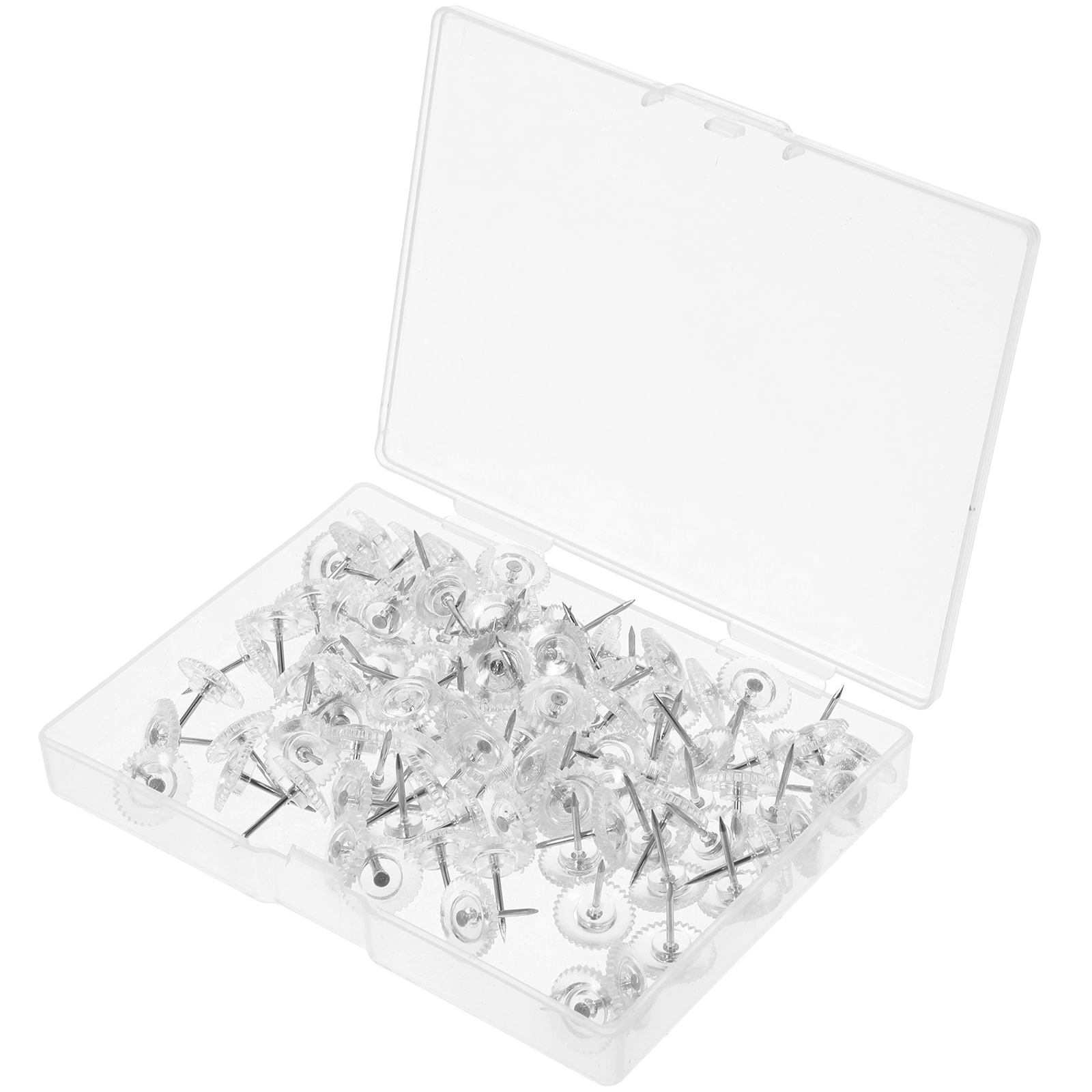 100 Pcs Plastic Thumbtack Corkboard White Pins Decorative Tacks Cute Pp Clear for Hanging Aesthetic Push Bulletin Office: Red