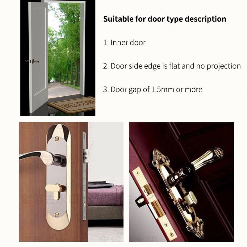1pcs Patented Door Stopper Stainless Steel Door Lock Latch Anti-theft Buckle Door Stopper Girl Free Punch Door Lock
