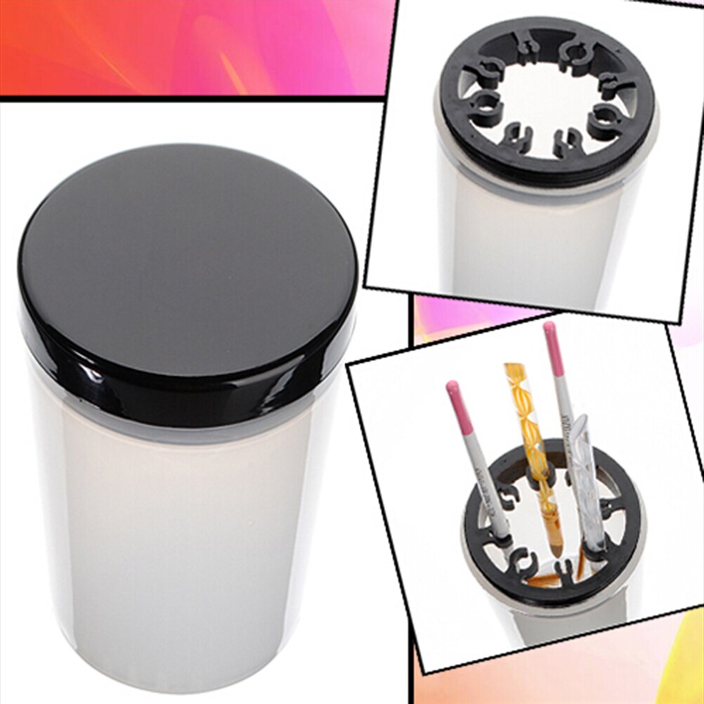 8 Gaten Brush Cleaner Plastic Uv Acryl Gel Pen Pot Cleanser Cup Apparatuur Fles Gereedschap Nail Art Manicure Houder case