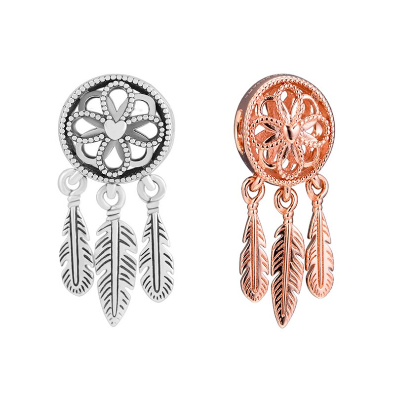 Spirituale sogno ricevitore Argento & Rosa Perline Dorate per Pendenti e Ciondoli Dei Braccialetti Dei Monili 925 sterlina d'argento perline per Monili Che Fanno