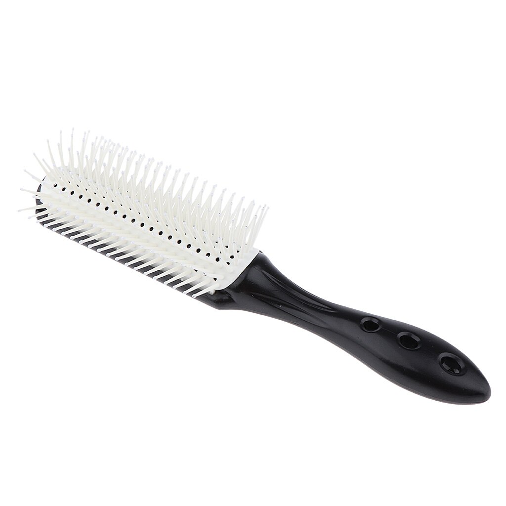 Cepillo de pelo antiestático para salón, peine de masaje, mango cómodo: Negro