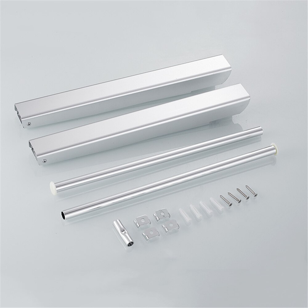 Aluminum Wall Mounted Solid Double Clothes Drying Hanger Foldable Laundry Drying Rack Bathroom Balcony Clothes Hanger Anti-Rust