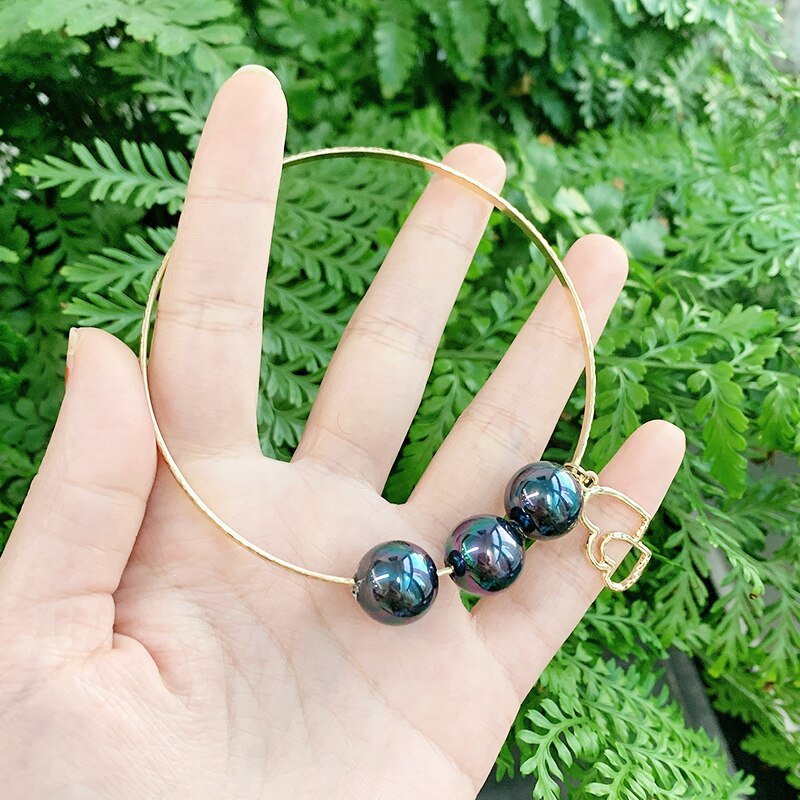 Say Diameter 6-10 CM Guam Micronesia Marshallese Hawaii Glass Pearl Heart Pineapple Charm Man Woman Bracelet Bangle GJZ404