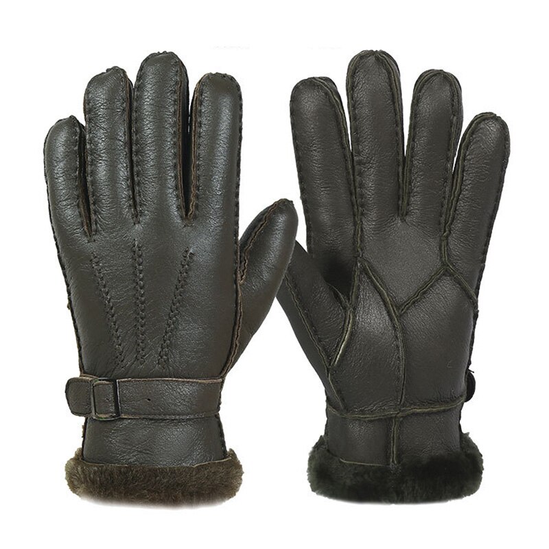 Vinter kvinder mænd håndhandsker sødt varmt læder helfinger luffer udendørs sport kvinde sort ski cykling kørsel guantes: 5