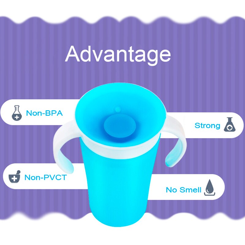 Tasse magique d&#39;apprentissage pour bébé, peut être tournée à 360 degrés, gobelet étanche pour enfant, bouteille d&#39;eau de 260ML