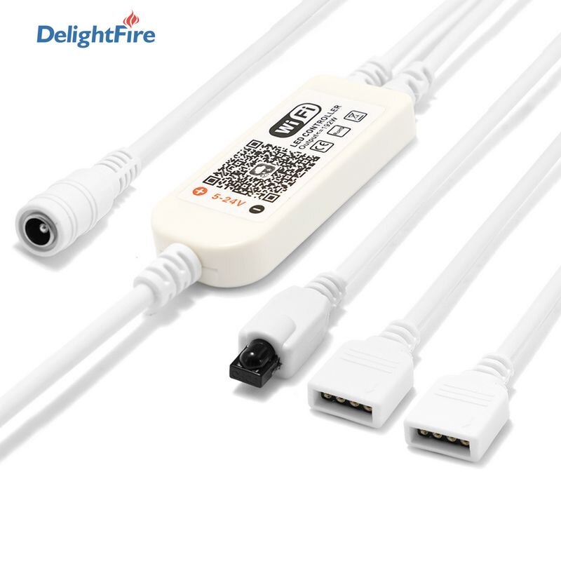 Wifi kontroller kontroll 2 utgang bærer kontroller  dc 5v 24v kontroller 22/24 nøkler ir fjernkontroll til 5050 2835 rgb ledet stripe belysning