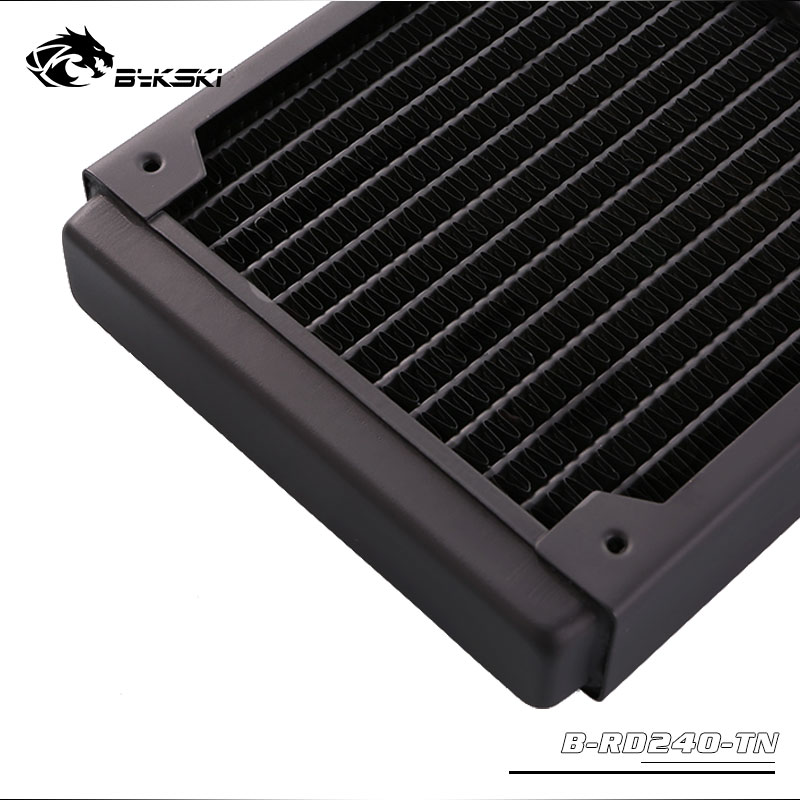 Bykski 28mm tyk kobber 240mm computer vandudledning væske varmeveksler enkelt række radiator til 12cm blæsere b -240rd- m