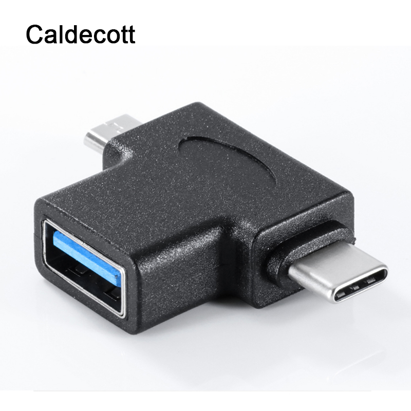 Caldecott 3 In 1 Usb 3.0 Micro Usb Type-C Adapter Micro Usb Type C Converter Met Otg Functie kabel Voor Xiaomi Redmi Samsung
