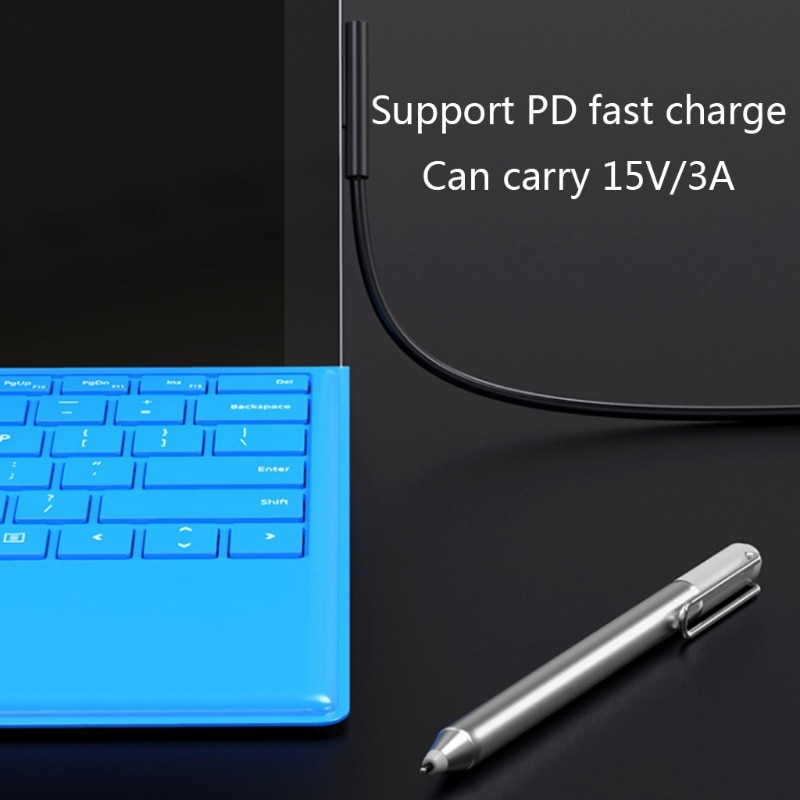 Usb-c-netzteil/ladeadapter/pd-schnellladekabel für surface pro 7/6/54/3 book/book 2
