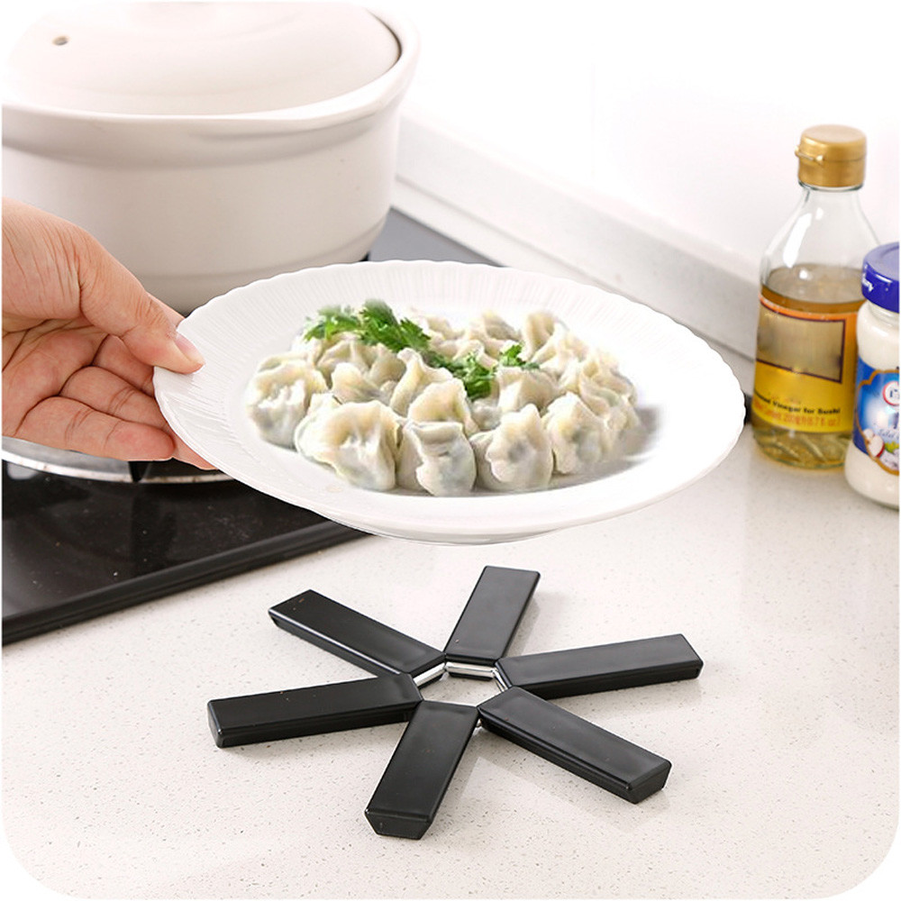 pot mat black foldable non-slip heat-resistant mat family table essential pan pot kitchen салфетки на стол