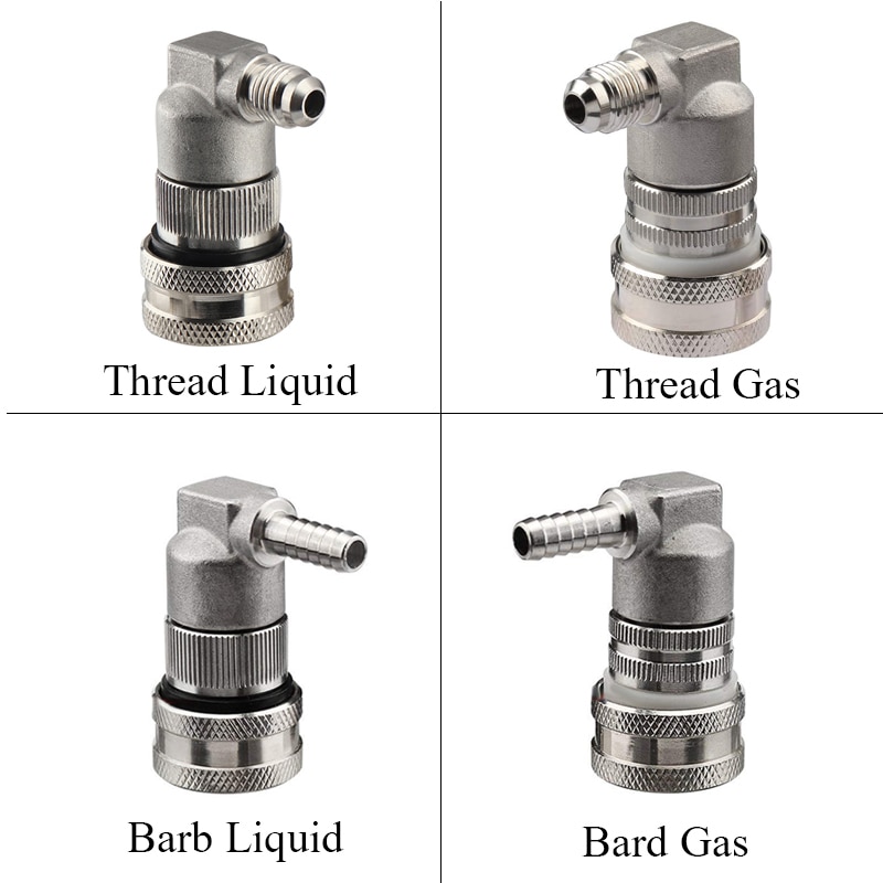 Rvs Ball Lock Disconnect Homebrew Biervat Quick Connector Corny Vaatje Dispenser Gas/Vloeistof 1/4 "Barb & 1/4" Mfl