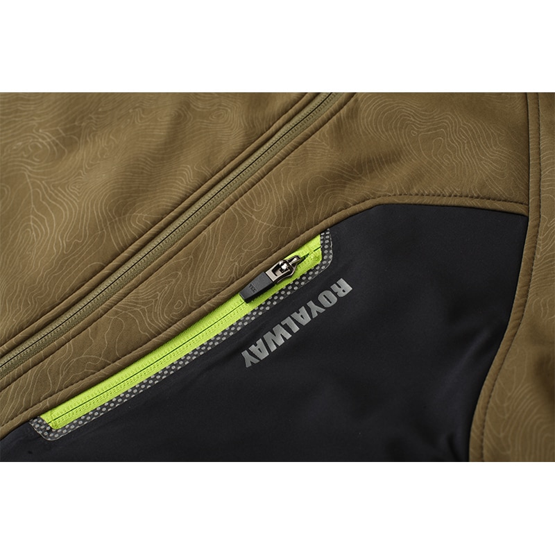 ROYALWAY Neue Softshell-jacke Männer Wasserdicht Wandern Regen Mantel Angeln Stehkragen draussen Camping Wandern Weiche Hülse