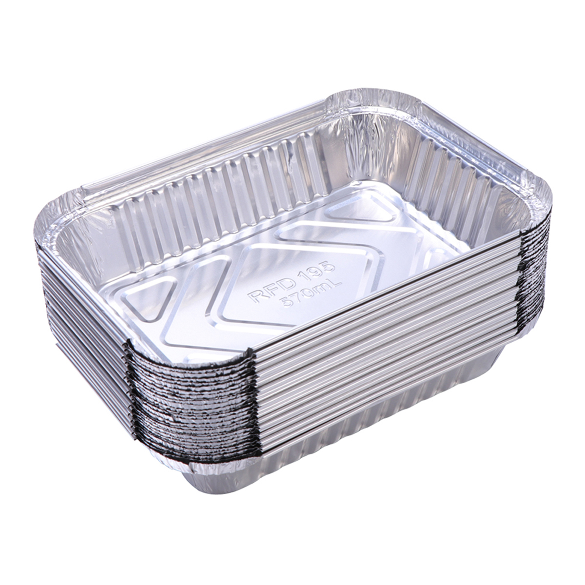 10Pcs Tin Folie Doos Carryout Wegwerp Box Container Voor Bakken Barbecue Gegrilde