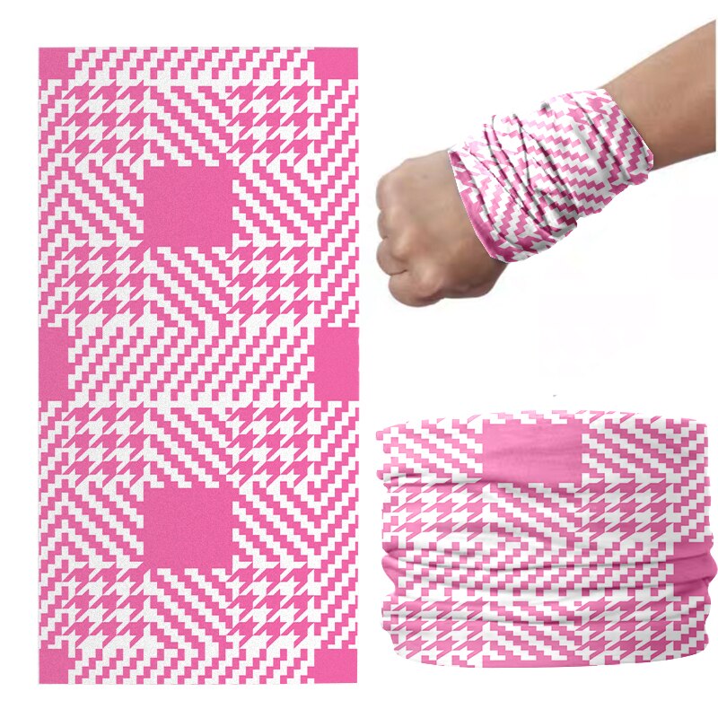 3D imprimé pied-de-poule foulard Plaid magie sport Hijab écharpe bracelet accessoire cheveux pour femme masque anti-poussière en plein air: style12