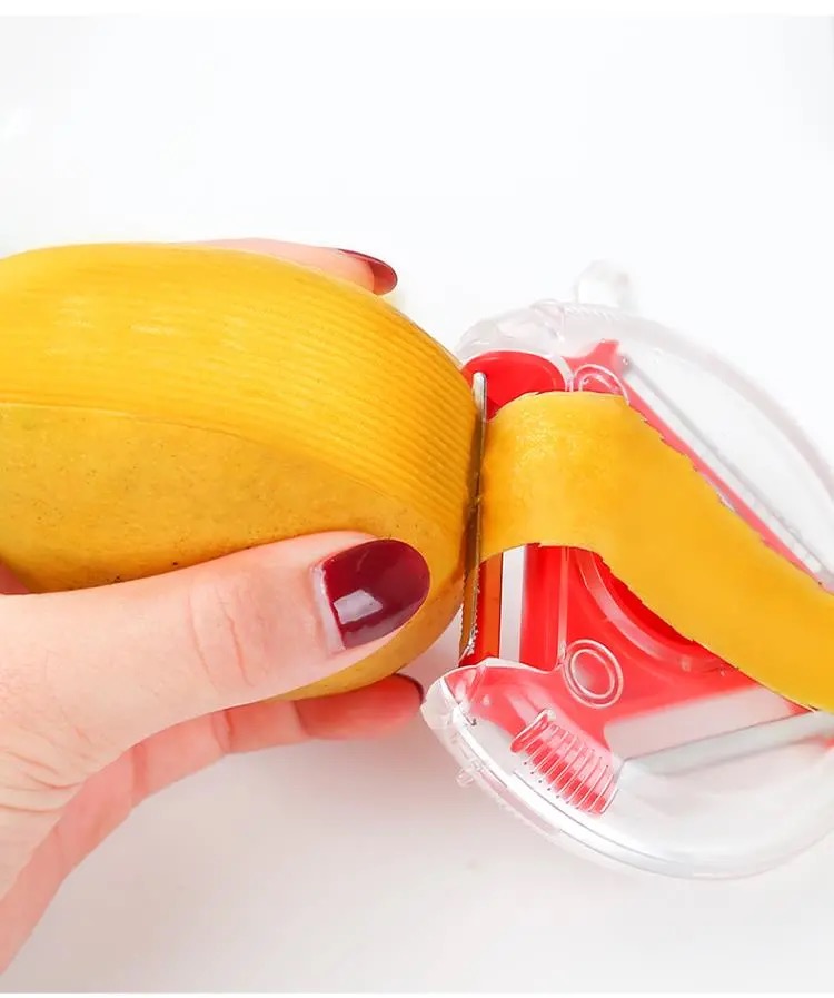 3 en 1 Set con tres peladores mágicos Acero inoxidable cortador pelador trituradora Julienne cortador Multi hoja de cáscara zester rallador de herramienta de cocina