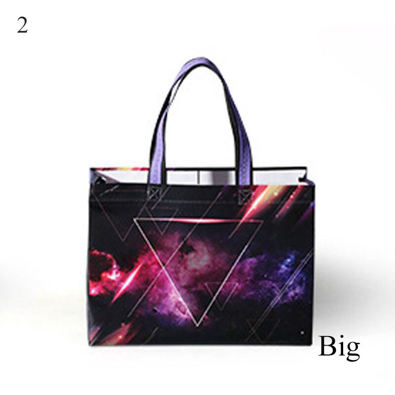 Eco Waterproof Women Shopping Bag Reusable Shopping Bag Print Tote Bag No Zipper Pouch Women Storage Bags Organizer