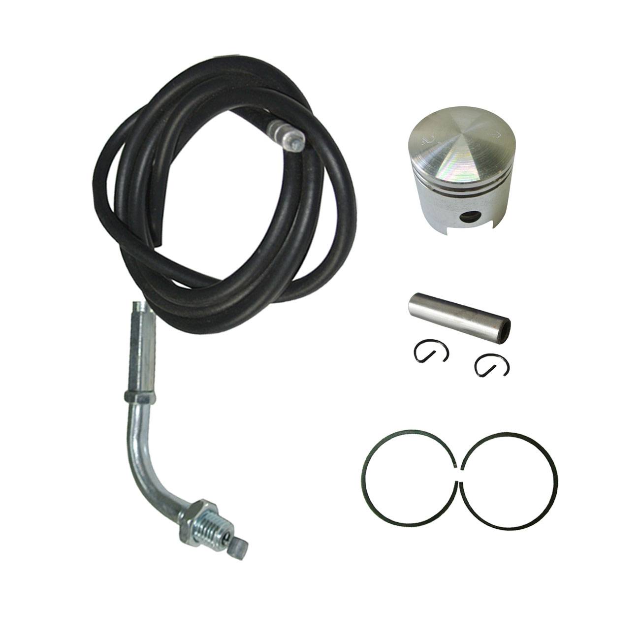 Throttle Cable&amp;2xPiston Ring&amp;Pin&amp;Piston For 66/80cc Motorized Bicycle Engine