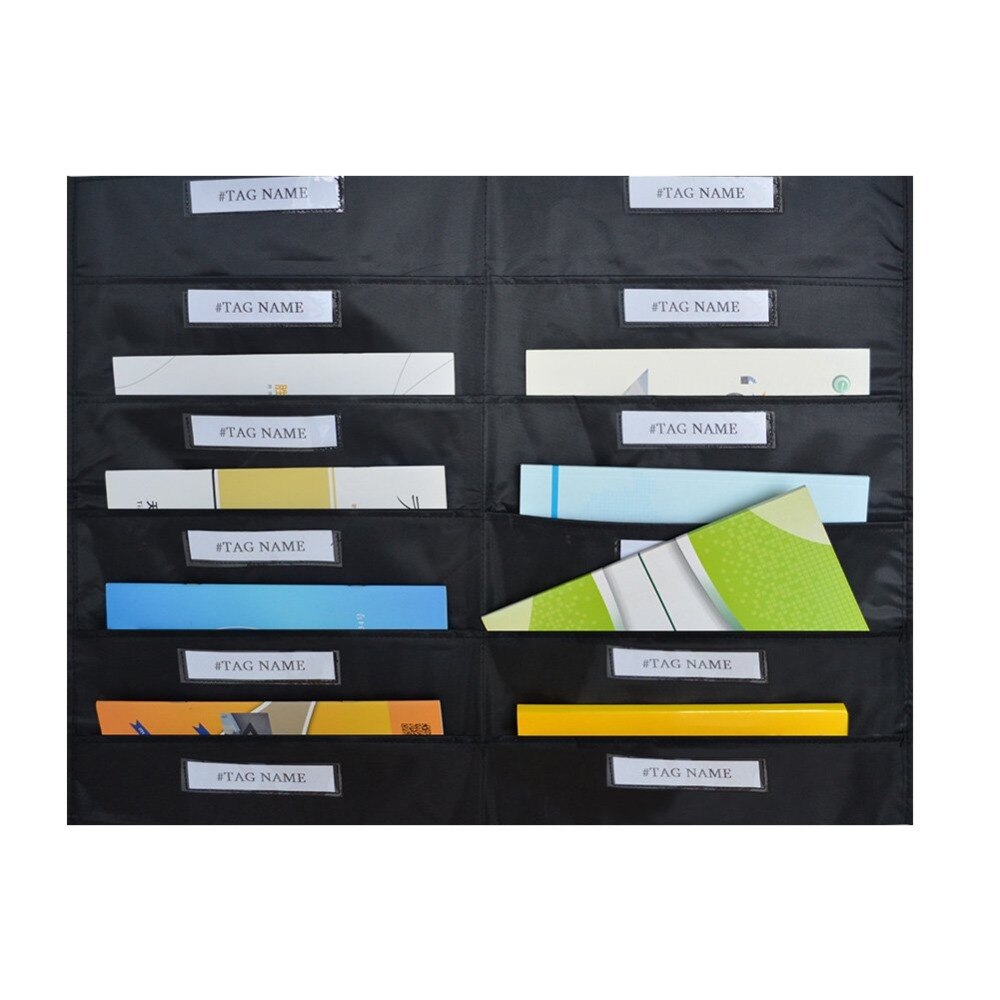 Door Hanging File Organizer/Folder Pocket Chart, 20 Pocket + 6 Tool Pocket Cascading Wall Organizer, Perfect for Home Organizer