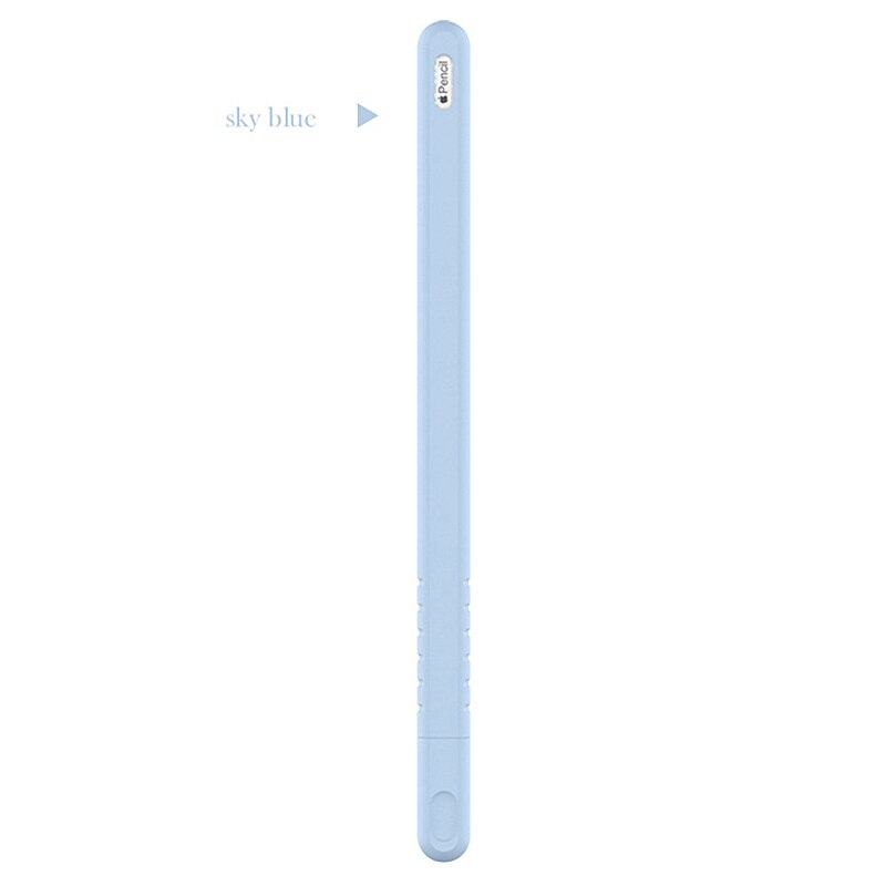 Portable Soft Silicone Stylus Pen For Apple Pencil 2 Case for iPad Pro Tablet Touch Pen Protective Sleeve Cover Colorful Pouch: Sky Blue