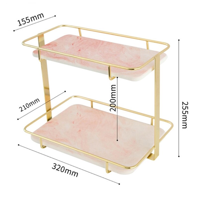 2 Layers Desktop Storage Rack Multifunction Shelf Organizer Holder for Kitchen Bathroom: 5AC902062-PK-L