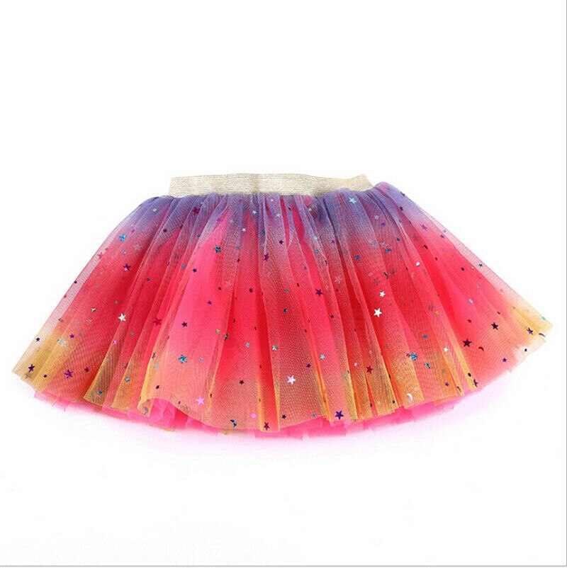 Regenboog tutu rok voor babymeisjes, 3 lagen tule, prinsessenmeisje, verjaardagsballet, dans, paillettenrok: 4 / 0 to 2 jaar