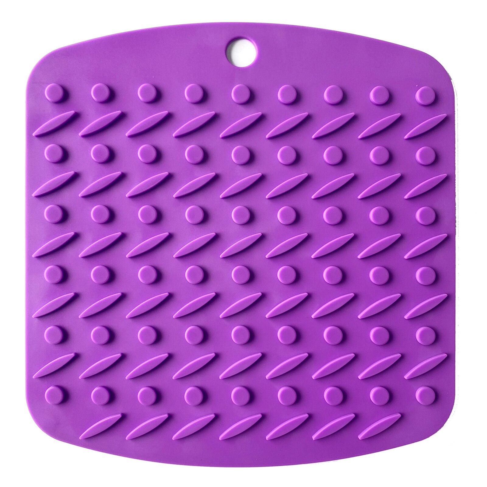 Heat Insulation Pad Multifunctional Thickened Square Silicone Anti scald Non Slip Heat Resistant Pot Mat NIN668: Purple