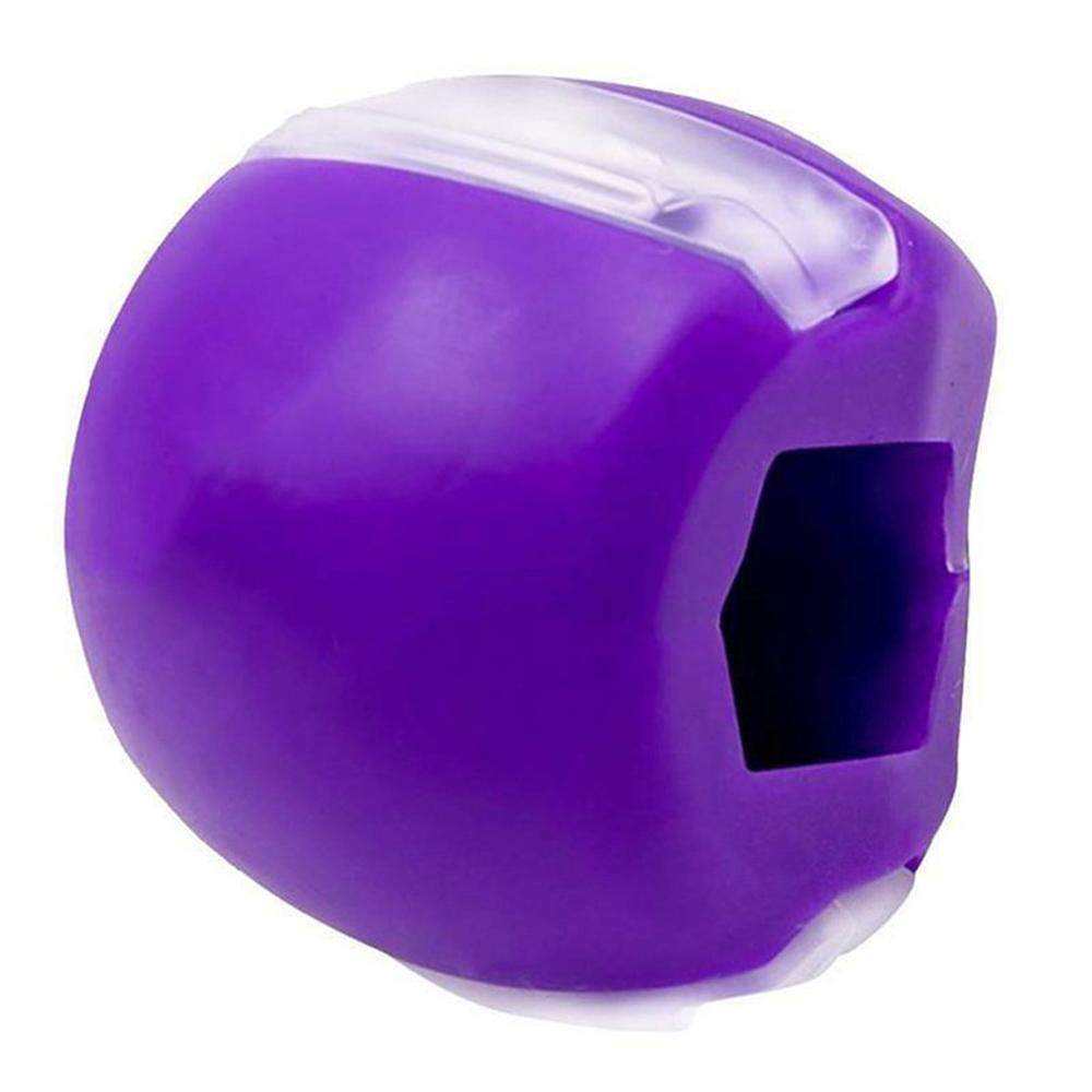 Food Grade Siliconen Kaaklijn Hals Simulator Onderkaak Spier Oefening Verstevigende Facial Textuur Training Face Lift Fitness Bal: purple