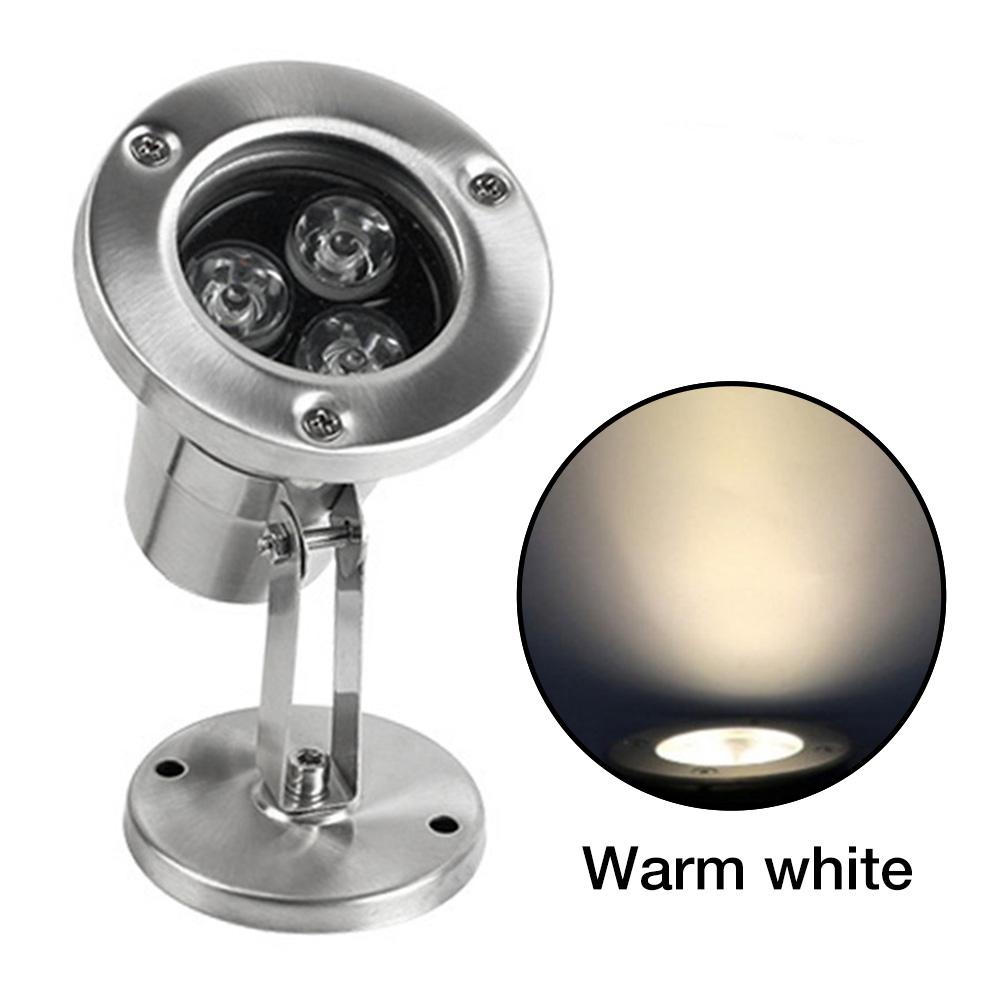 Rvs Anti-Corrosie Schijnwerper Lamp IP68 Waterdichte Rgb Led Onderwater Licht Voor Fontein Aquarium Zwembad 12V: Warm White