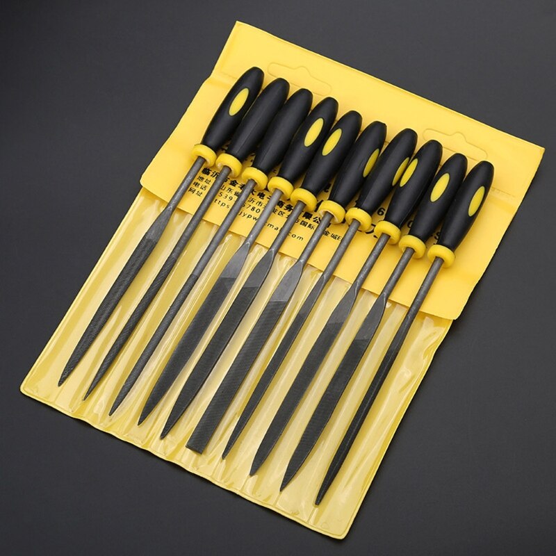 10 Pcs Needle File Set For Jeweler Wood Carving Craft Metal Glass Stone 3 Sizes