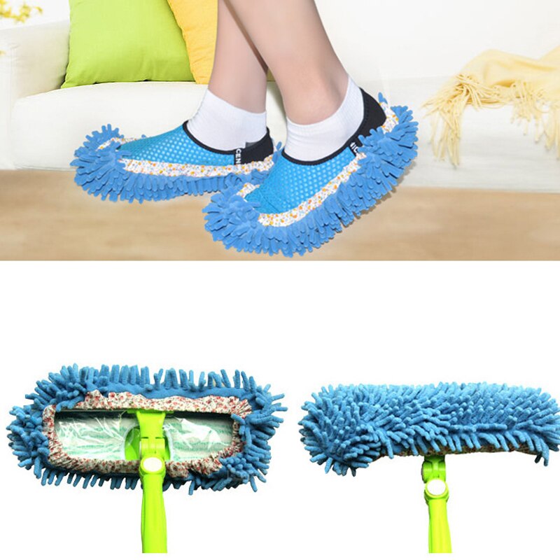 Mopa para limpiar los zapatos, Zapatillas de casa, rápido, pulido de suelos, limpieza del polvo, calcetines para los pies, zapatos para cocina y baño