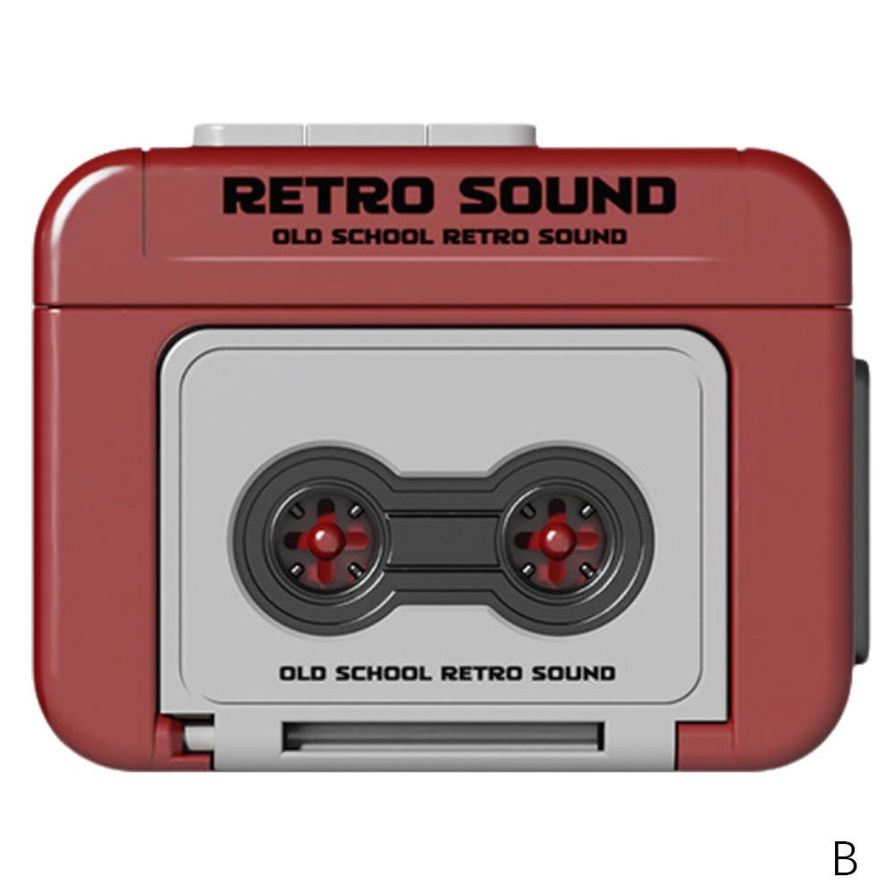 Vintage Mini Retro Cassette Recorder Music Box Key Chain Cute Mini Player Bag Pendant Keyring for Couple Friends: Yellow