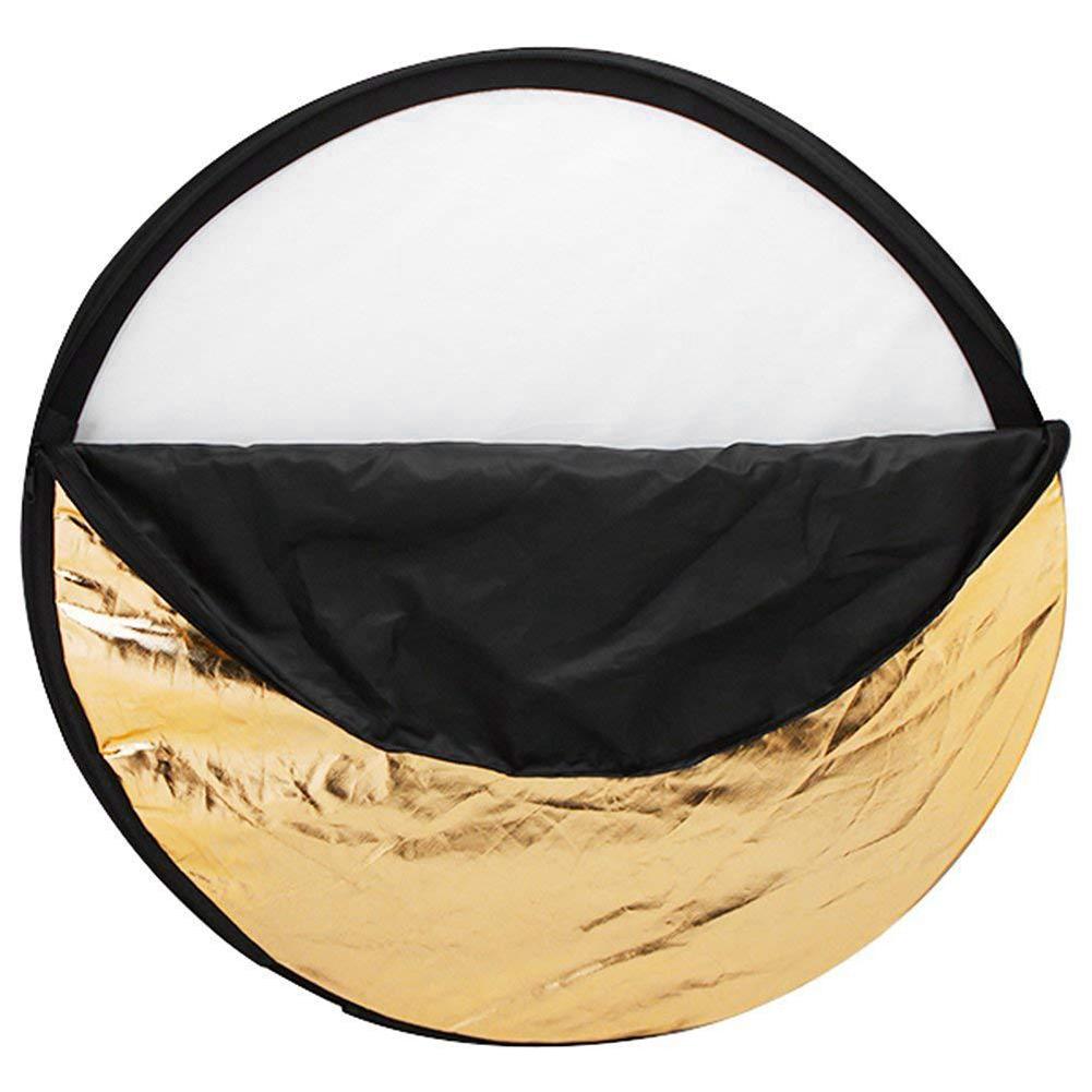5 in 1 Light Reflector Durable Flexible Steel Frame Easy Folding Photography Studio Collapsible Photo Diffuser with Carry Bag