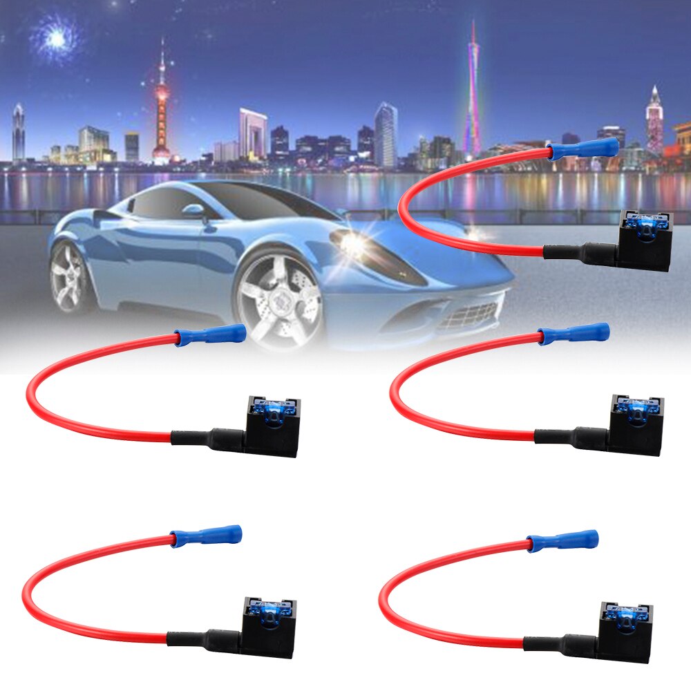 5 stk. legg til en krets sikringsventil bil mini mikroblad sikringsholder 12v lavprofil holder adapter sett biltilbehør