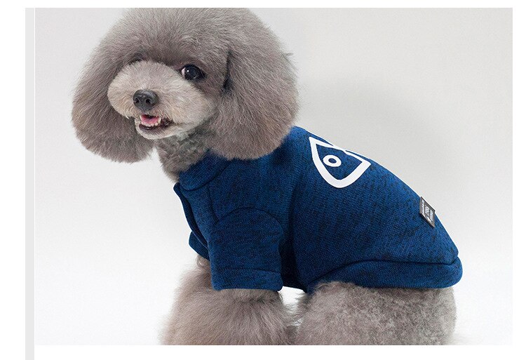 Primavera Pet Roupas de Inverno do filhote de Cachorro quente Pet Peixe Imprimir Casaco Camisola Para Cães Pequenos Roupas Chihuahua Poodle Bulldog Francês York: Azul marinho / XXL