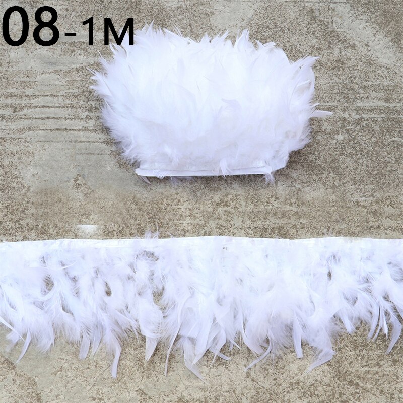 Ruban de plumes doux sans perte, 1m, 20 couleurs, bricolage artisanat jupe robe vêtements chaussures décoration couture bijoux accessoires: 8