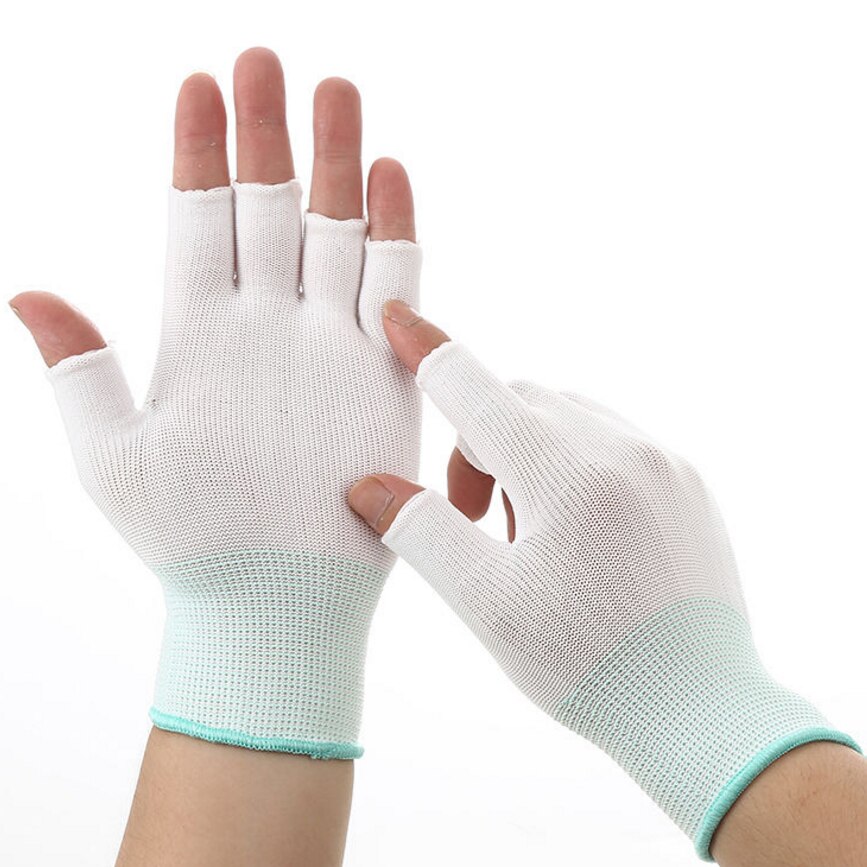Atmungsaktive Anti-Schleudern Gel Touchscreen Handschuhe Sommer Dünne Reiten/Fahren/Bergsteiger Handgelenk Handschuhe Männer Frauen Sport lauf: fünf Finger Weiß