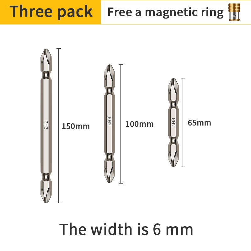 Multi-Function set electric screwdriver electric drill head send strong magnetic ring Drill drill bit: 3 PCS