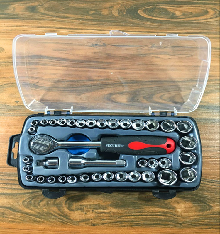 1set of 40Pieces Car Repair Tools Maintance Care Socket Sleeve Wrench Combination Set Motorcycle Vehicle Tool Kit