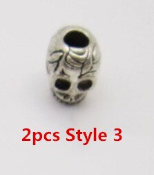 2pcs-7pcs skull styles viking hair braid dread dreadlock beard beads tube rings approx 4.5-5.5mm hole for hair accessories: 2pcs Style 3