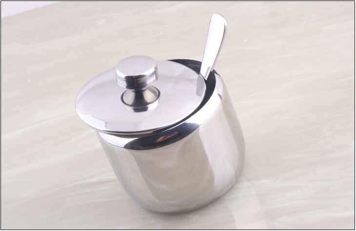 304 stainless steel spice jar sauce pot salt sugar bowl kitchen utensils supplies Seasoning box caster