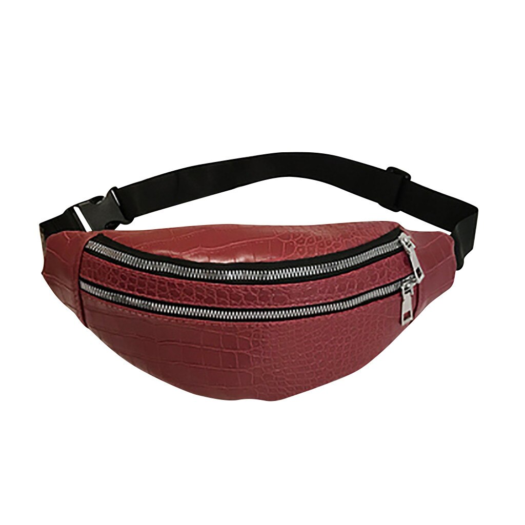 Vrouwen Mode Sport Taille Zak Zak Enkele Schoudertas Schuin Tas Многофункциональная Сумка Сумка Кожаная Женская: Rood