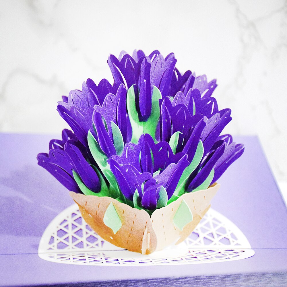 3d pop-opp kort tulipan blomster kort til familie venner bursdag festival gratulasjonskort postkort kort med konvolutt