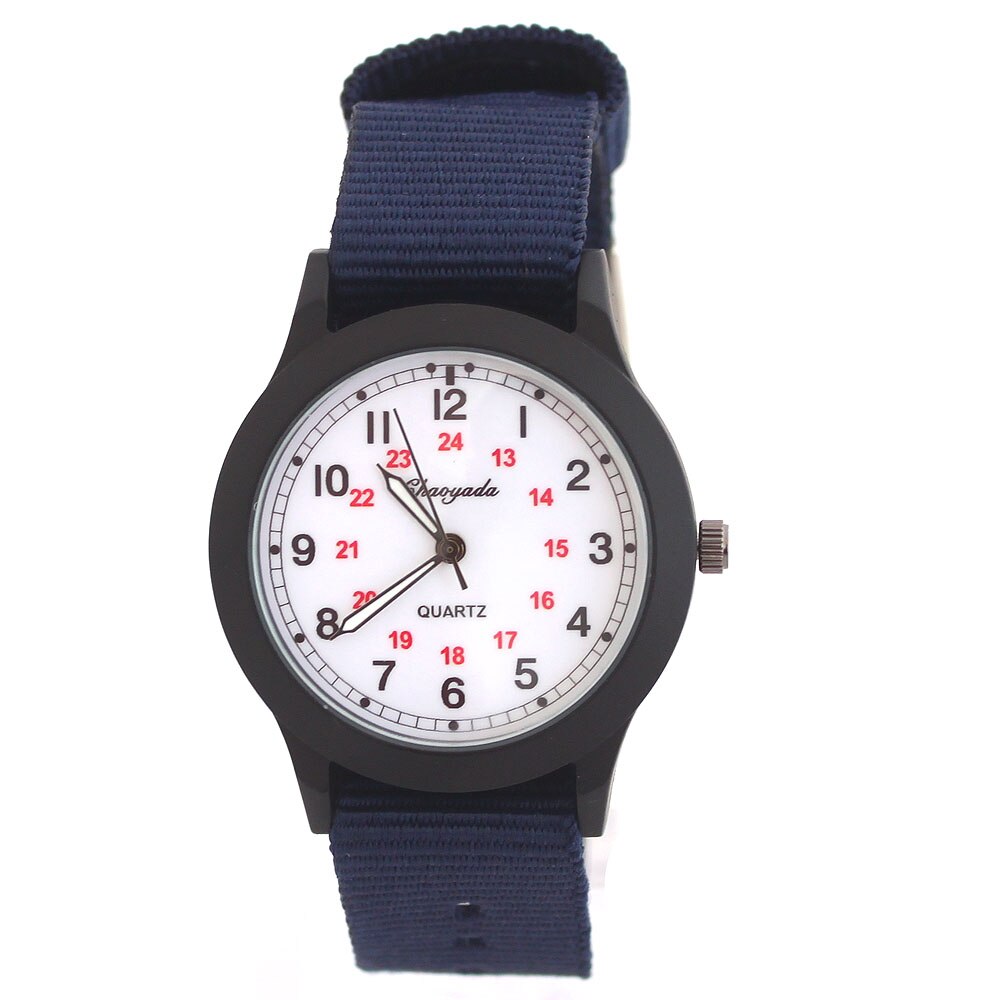 Sød nylon rem ur fødselsdag jul piger drenge armbåndsur børn & #39 dages børn: Hvid blå rem