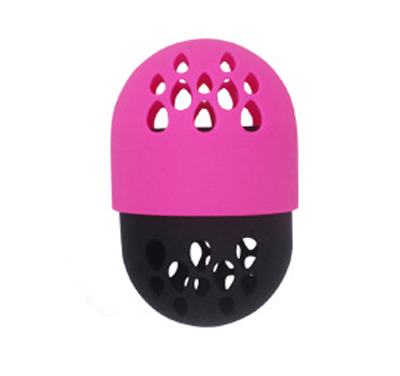 1pcs Soft Silicone Powder Puff Drying Holder Beauty Sponge Travel Case Puff Blender Sponge Egg Capsule Display Rack Egg Stand: pink