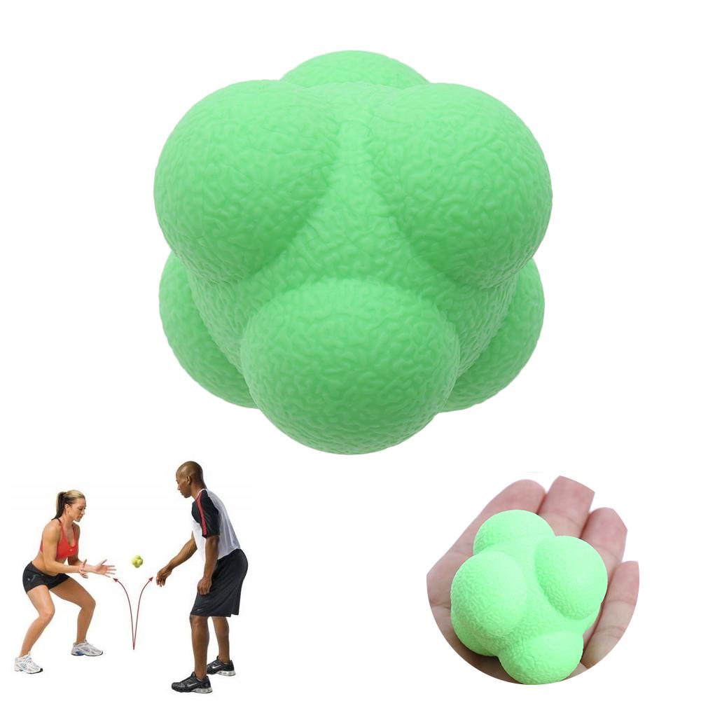 Balle d'agilité réaction hexagonale Agile pour l'entraînement amélioration de la main-eyereaction saut Fitness balle Reaktionstraining Sport: green