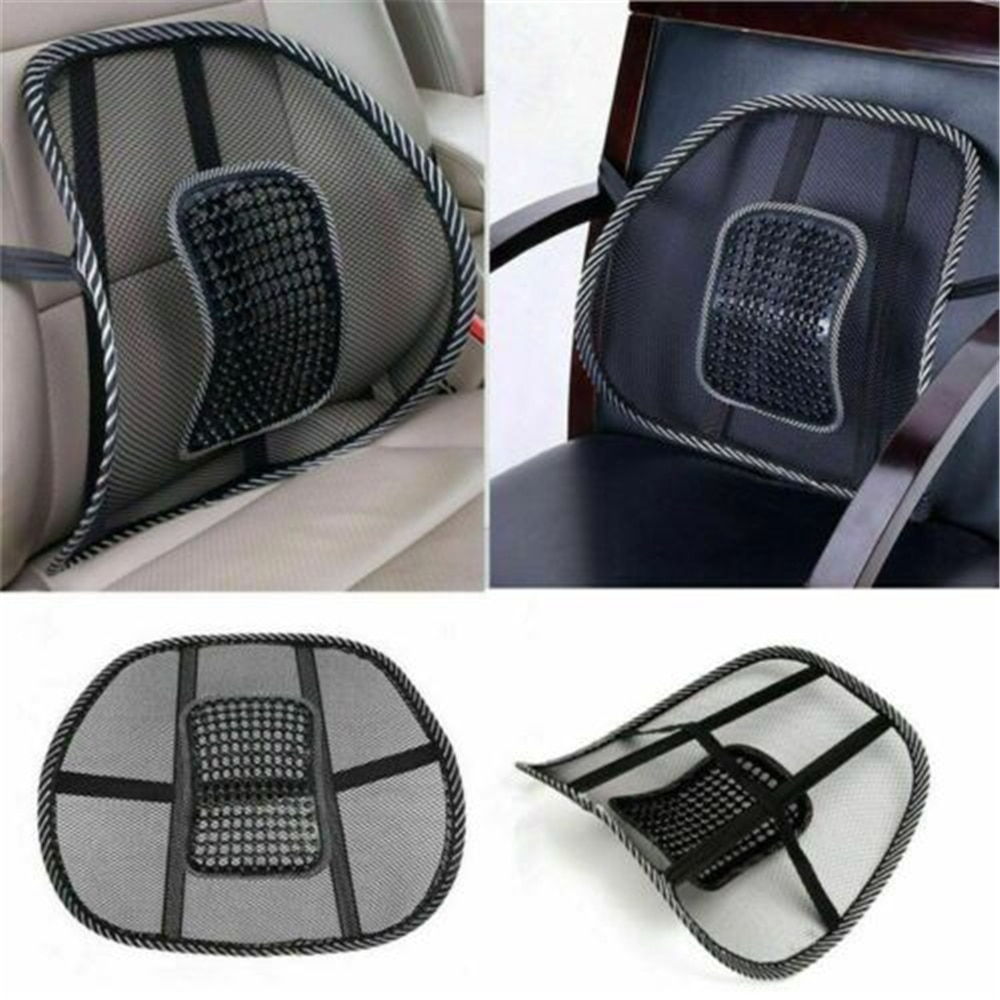 1 unidad de respaldo Lumbar de malla, cojín, Corrector de postura de asiento, coche, silla de oficina, suministros para el hogar