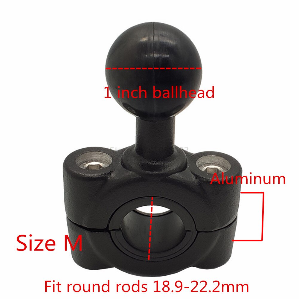 Jadkinsta Ball Head Black Phone GPS Holder Mount Motorcycle Base with 10mm Hole autocycle Stand for Gopro Xiaomi for iPhone: Rod Size M